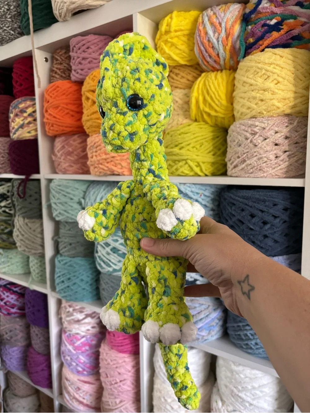 Crochet baby brachiosaurus plush handmade